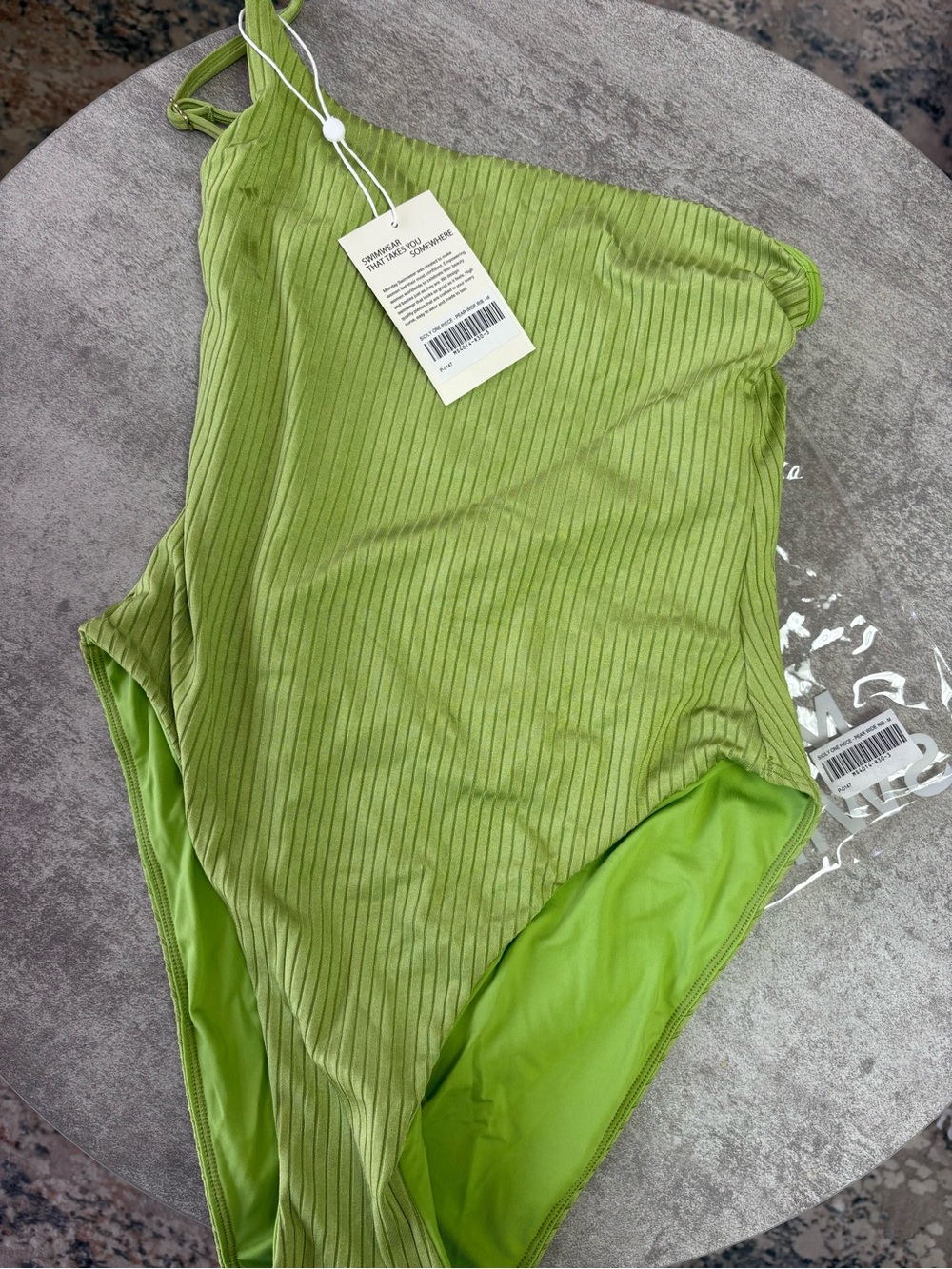 Monday Swimwear Sicily Lime Green Ribbed One-Piece Swimsuit